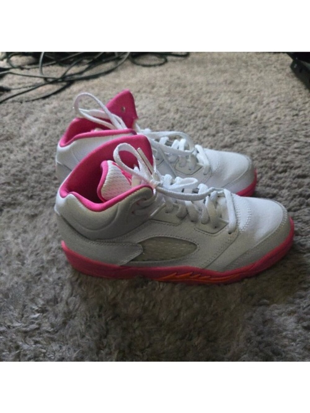 Jordan 5 Retro WNBA Pinksicle Girls 13C White and Pink Sneakers 0826 - Picture 4 of 10